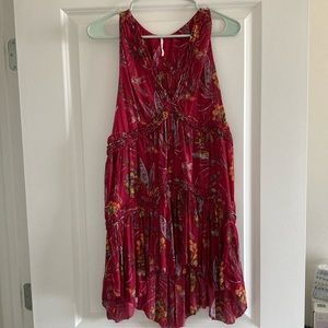 Free people red/violet sheer tank